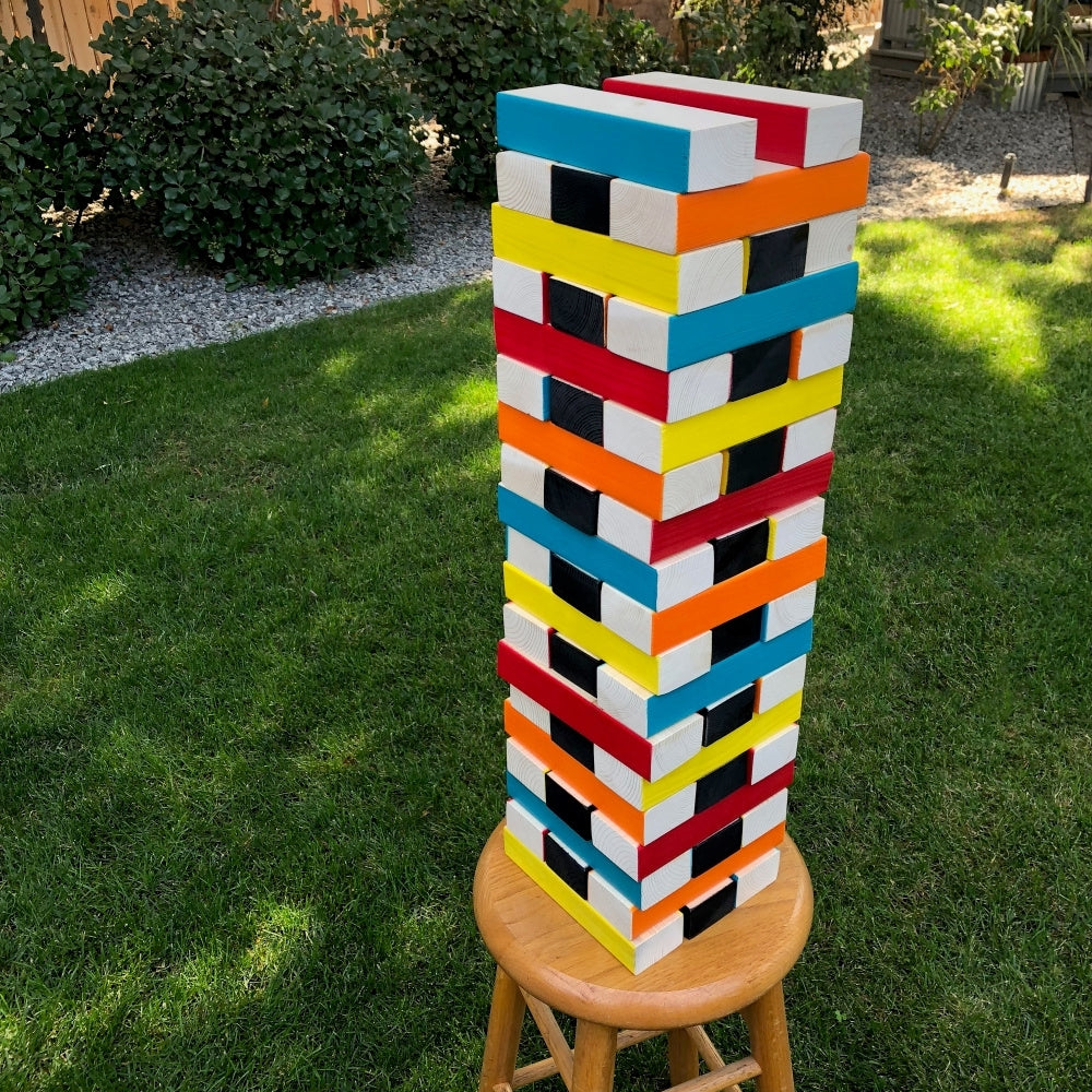 Giant Painted Jenga Inspired Game