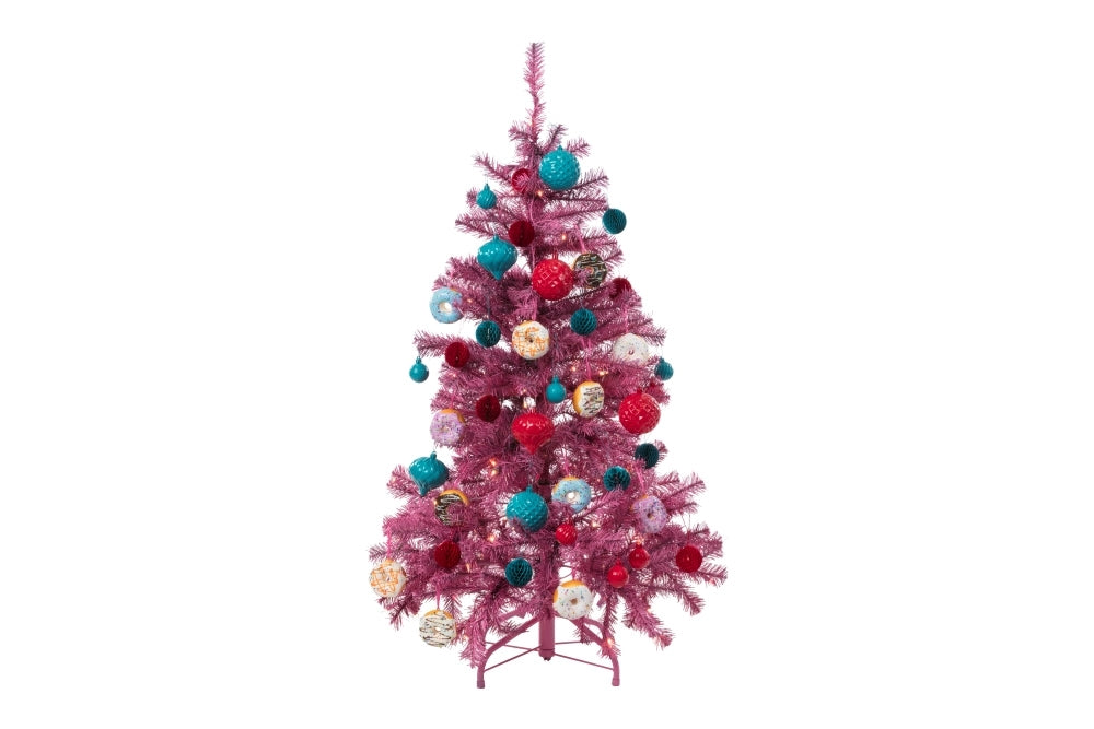 Painted Pink Donut Christmas Tree