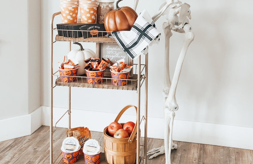 Fall Bar Cart Flip with Metallic Spray Paint