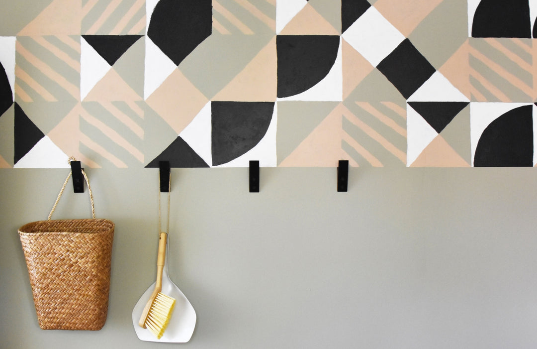 Gorgeous Geometric Accent Wall with Acrylic Paint