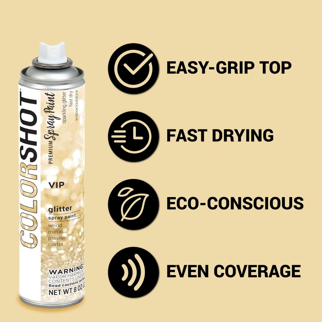 Vip Spray Gold COLORSHOT Glitter Spray Paint VIP (Gold) 8 oz.
