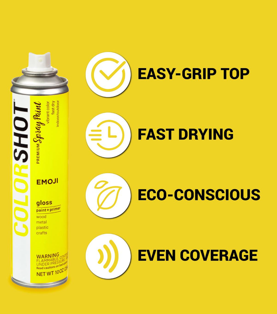 Picture of 48280 COLORSHOT Gloss Spray Paint Emoji (Yellow) 10 oz.
