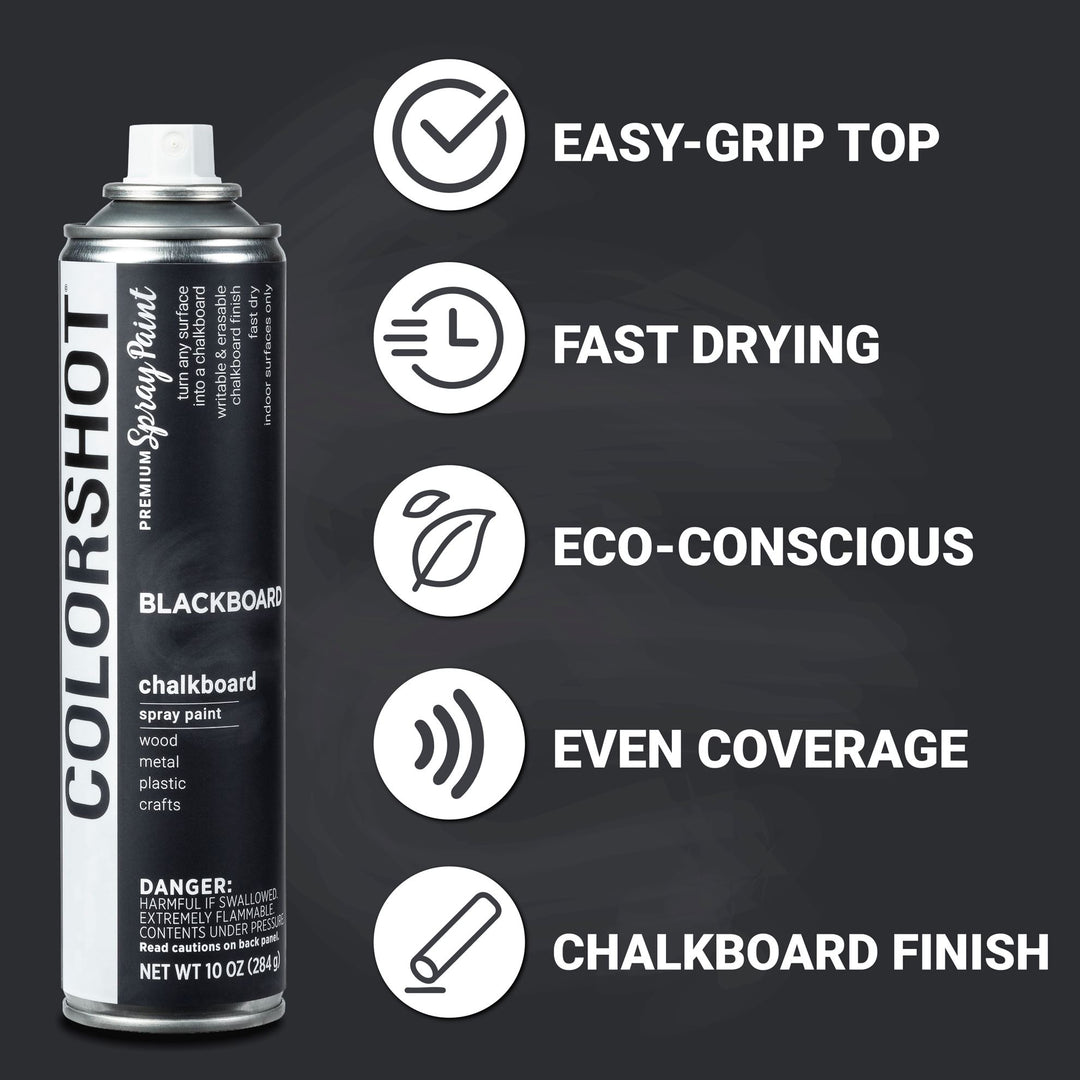 Picture of 47016 COLORSHOT Chalkboard Spray Paint Blackboard (Black) 10 oz.