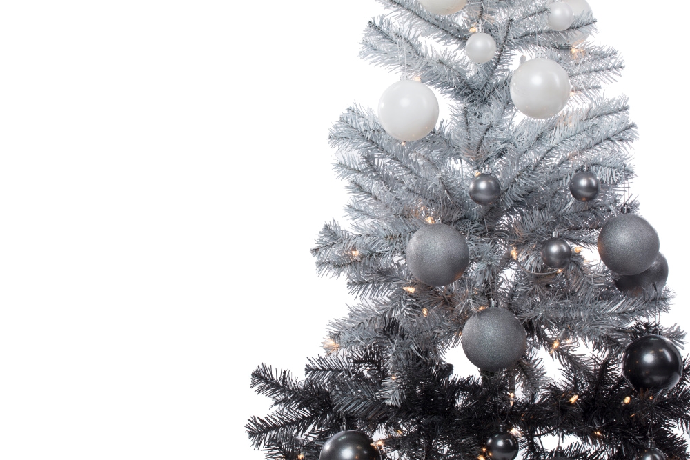 COLORSHOT Black and Silver Ombre Christmas Tree