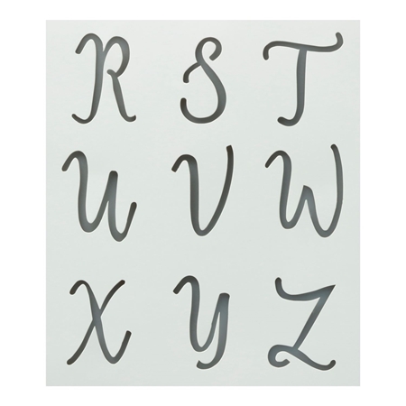 Premium Alphabet Stencils Uppercase Cursive 3 Pack | COLORSHOT Paint
