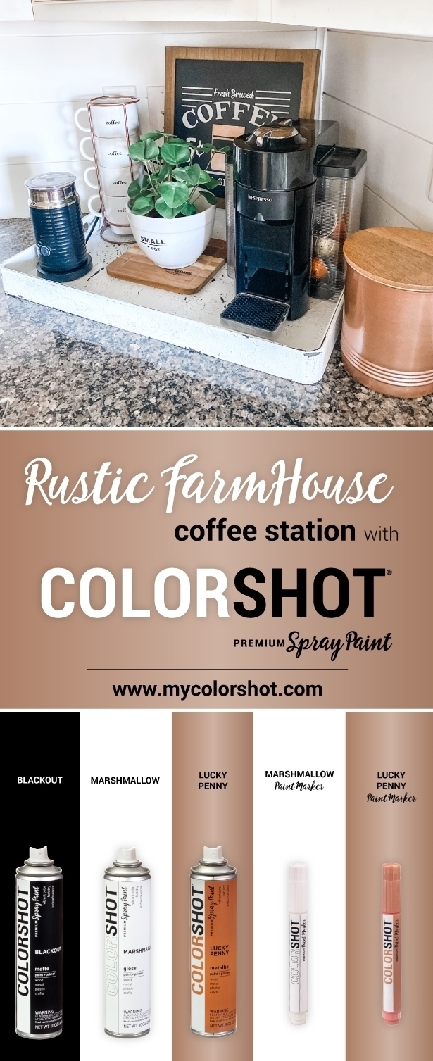 COLORSHOT Rustic Farmhouse Coffee Station Makeover