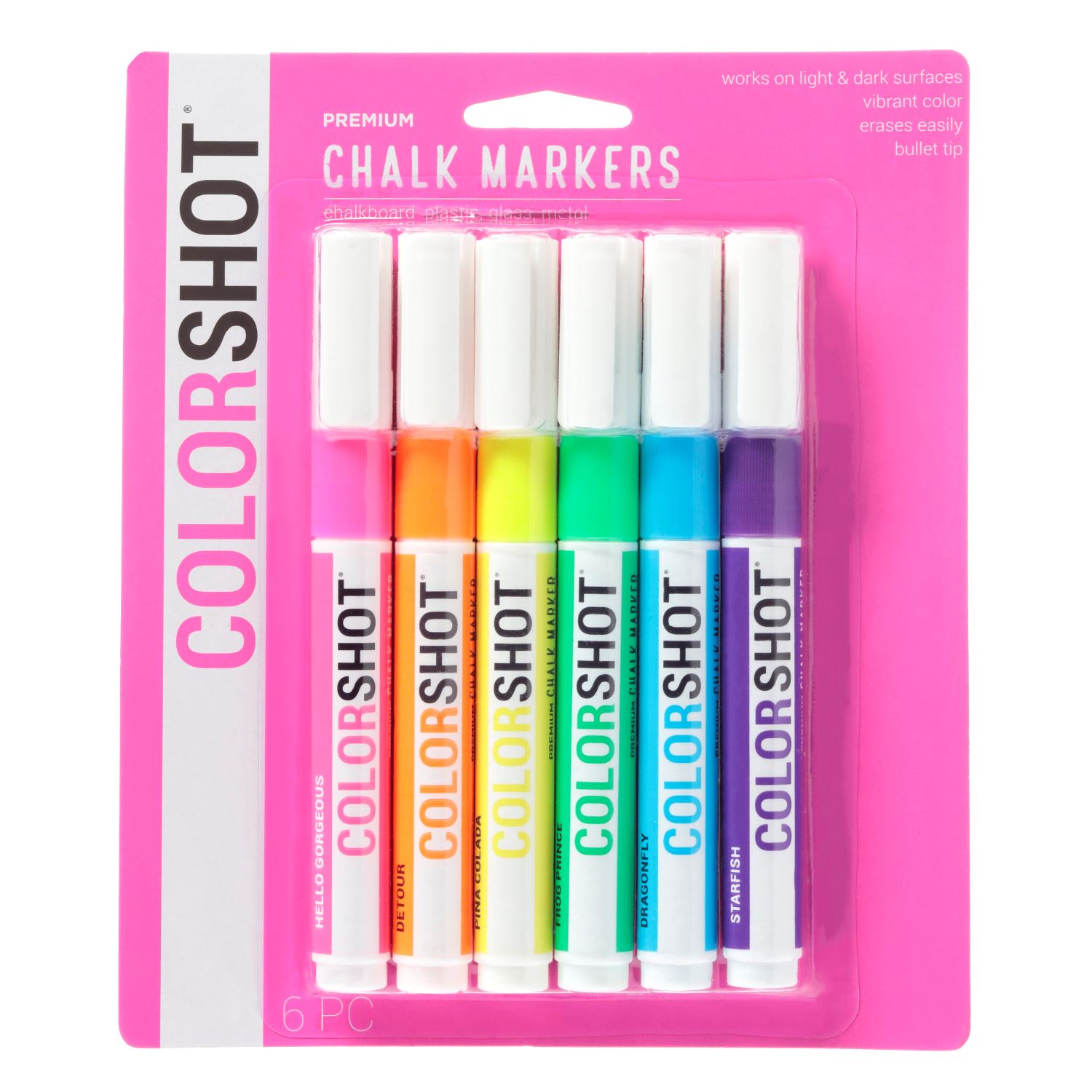 Premium Chalk Markers Bright 6 Pack | COLORSHOT Paint