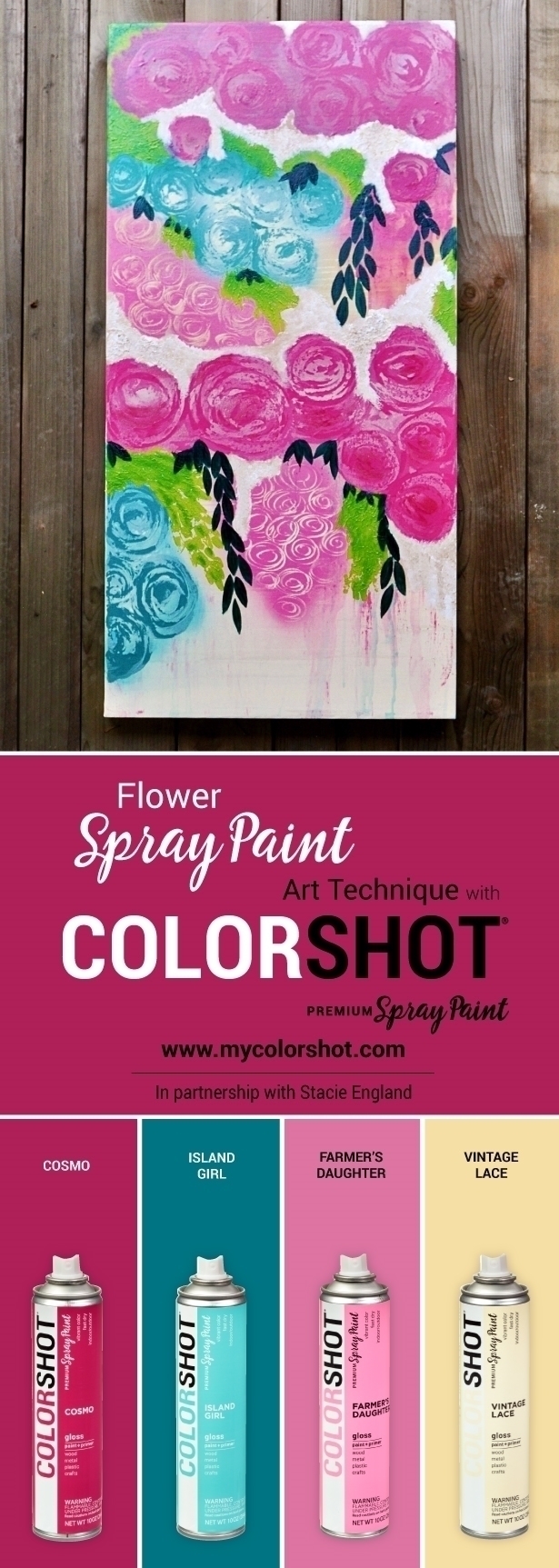 COLORSHOT Flower Spray Paint Art
