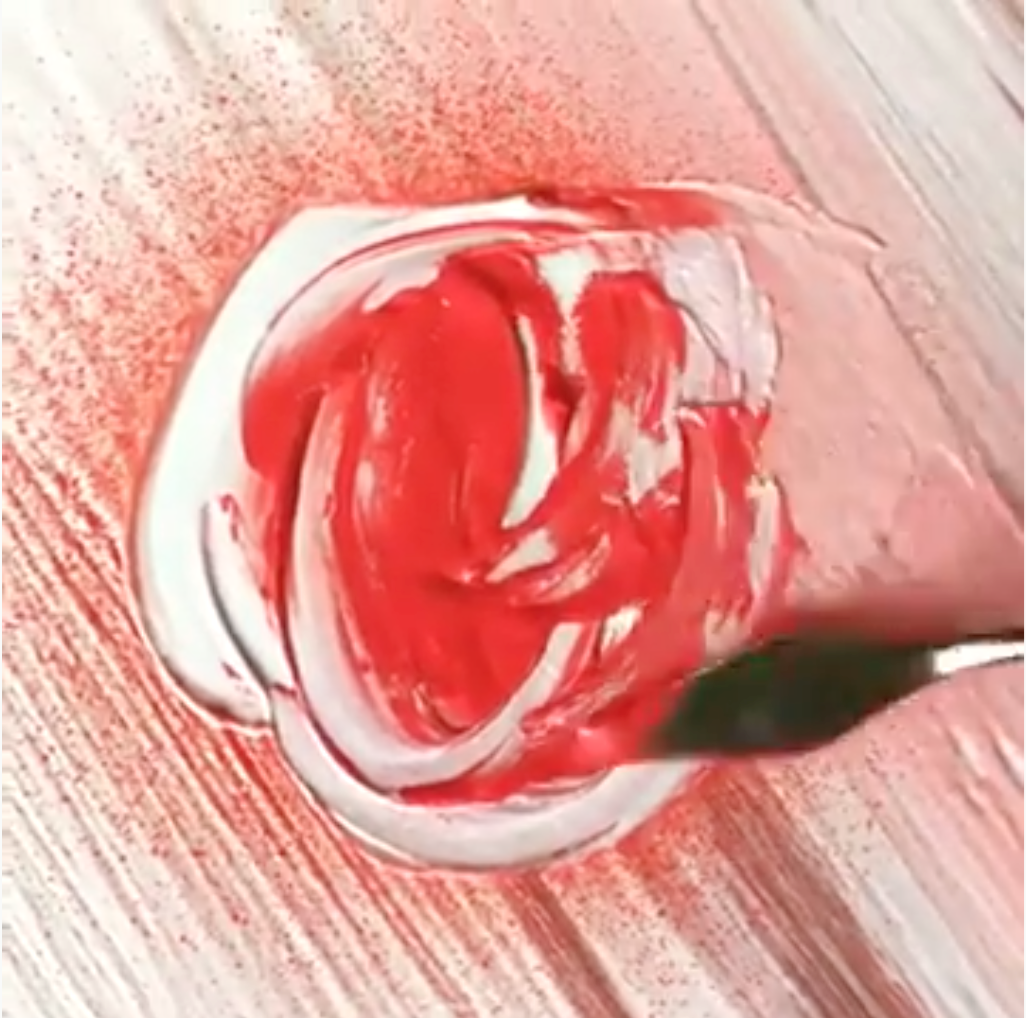 COLORSHOT Flower Spray Paint Art Technique - use a palette knife in a circular motion