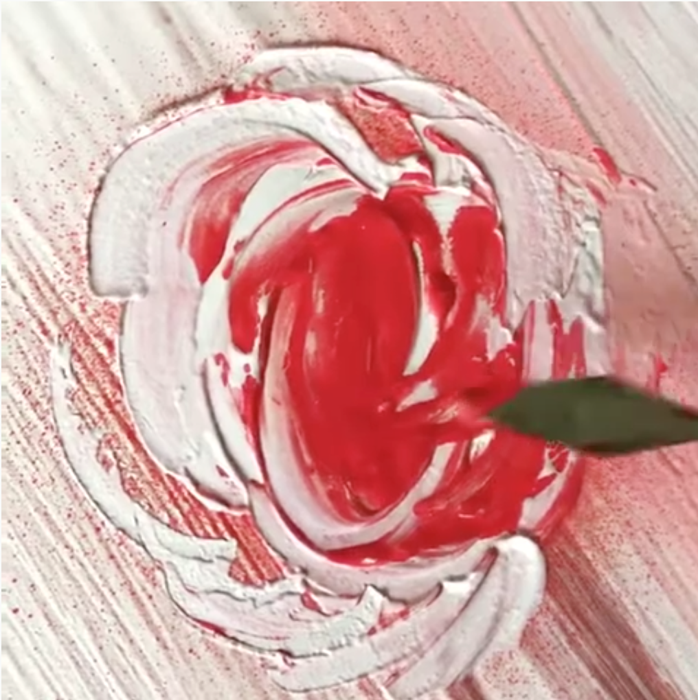 COLORSHOT Flower Spray Paint Art Technique - use a palette knife to create petals