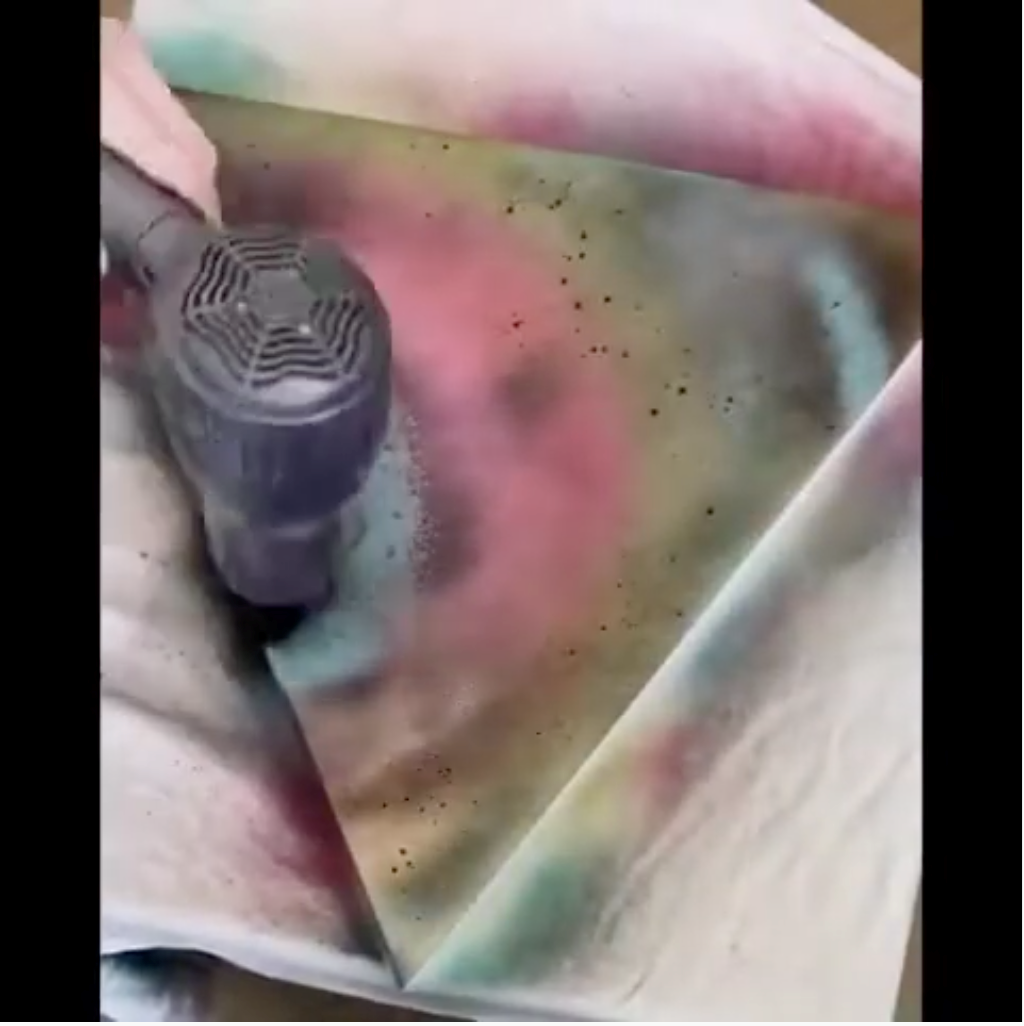 COLORSHOT Rainbow Spray Paint Art Technique - add a layer of black