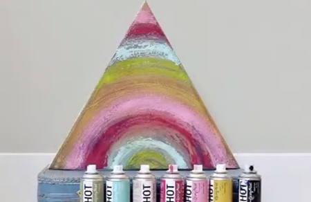 Picture of Rainbow Spray Paint Art Technique color