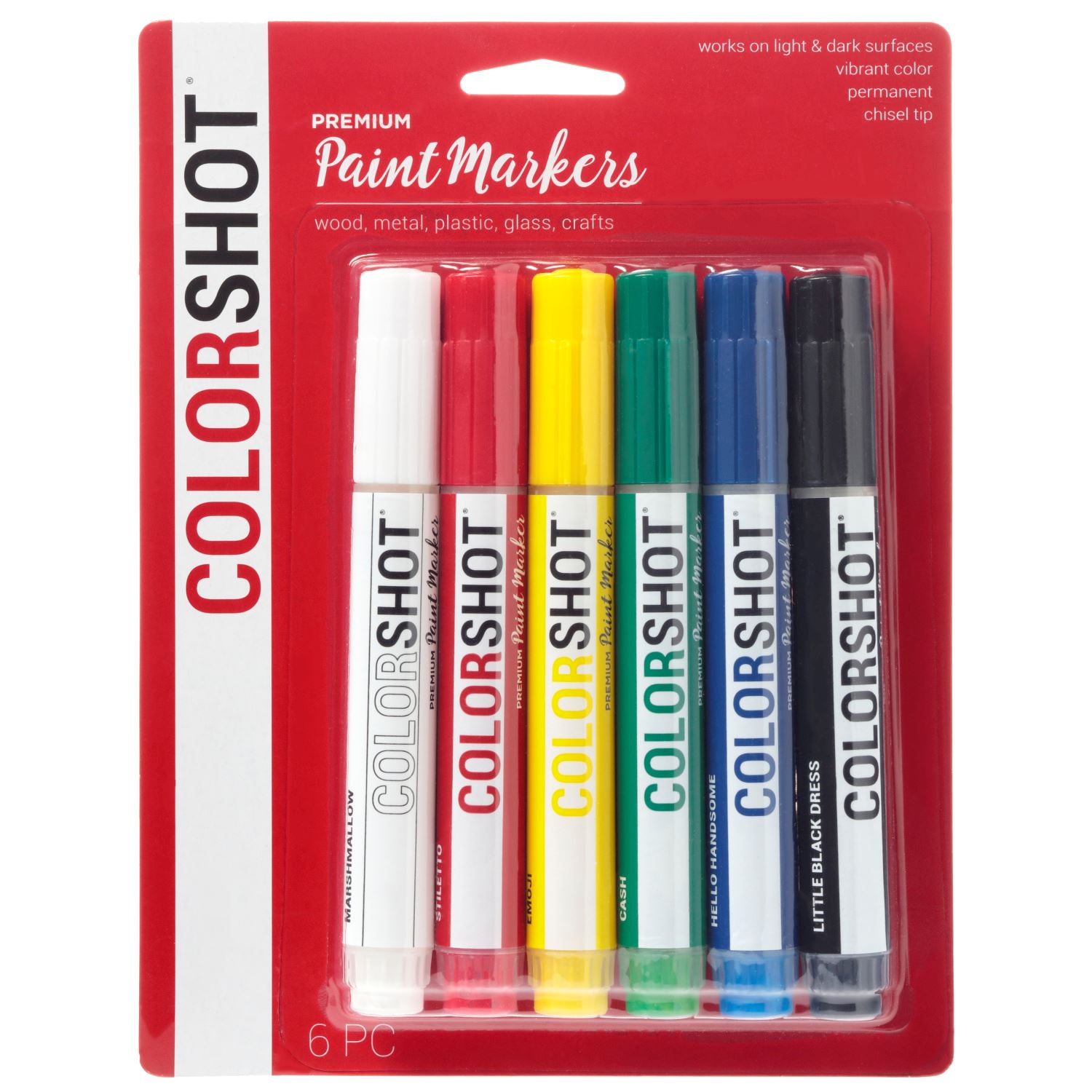  Red Marker Paint Pens - 6 Pack Acrylic Red Permanent