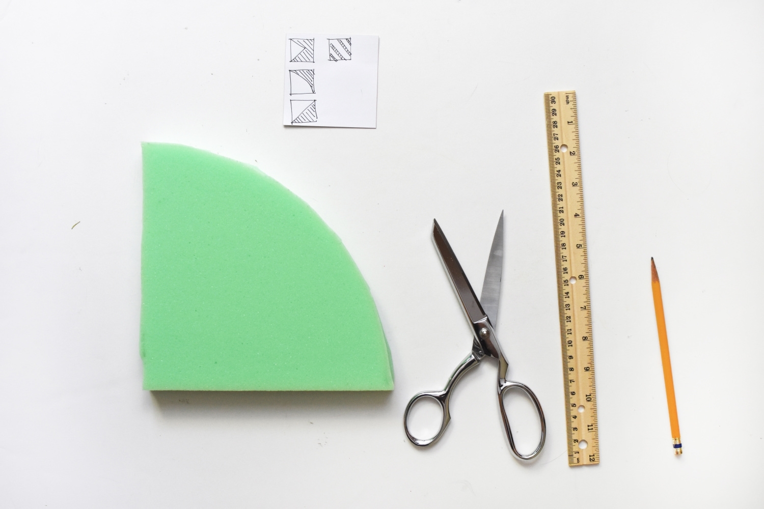 Cut your desired patterns onto the foam tiles.