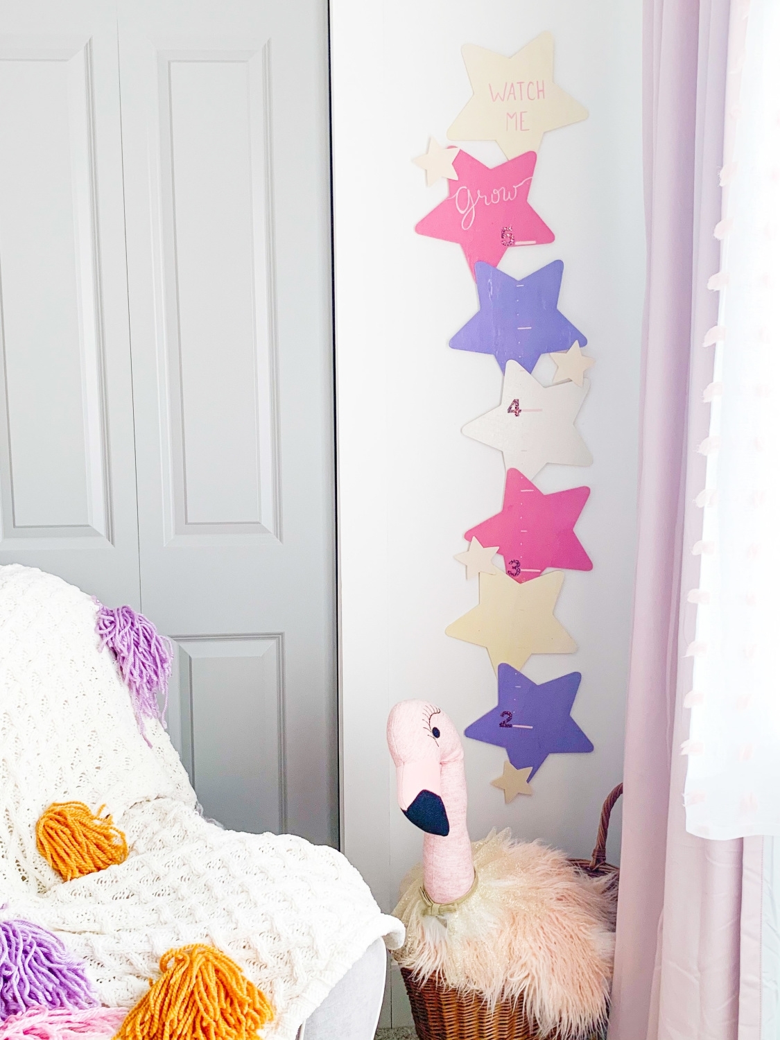 Hang up your wooden growth chart