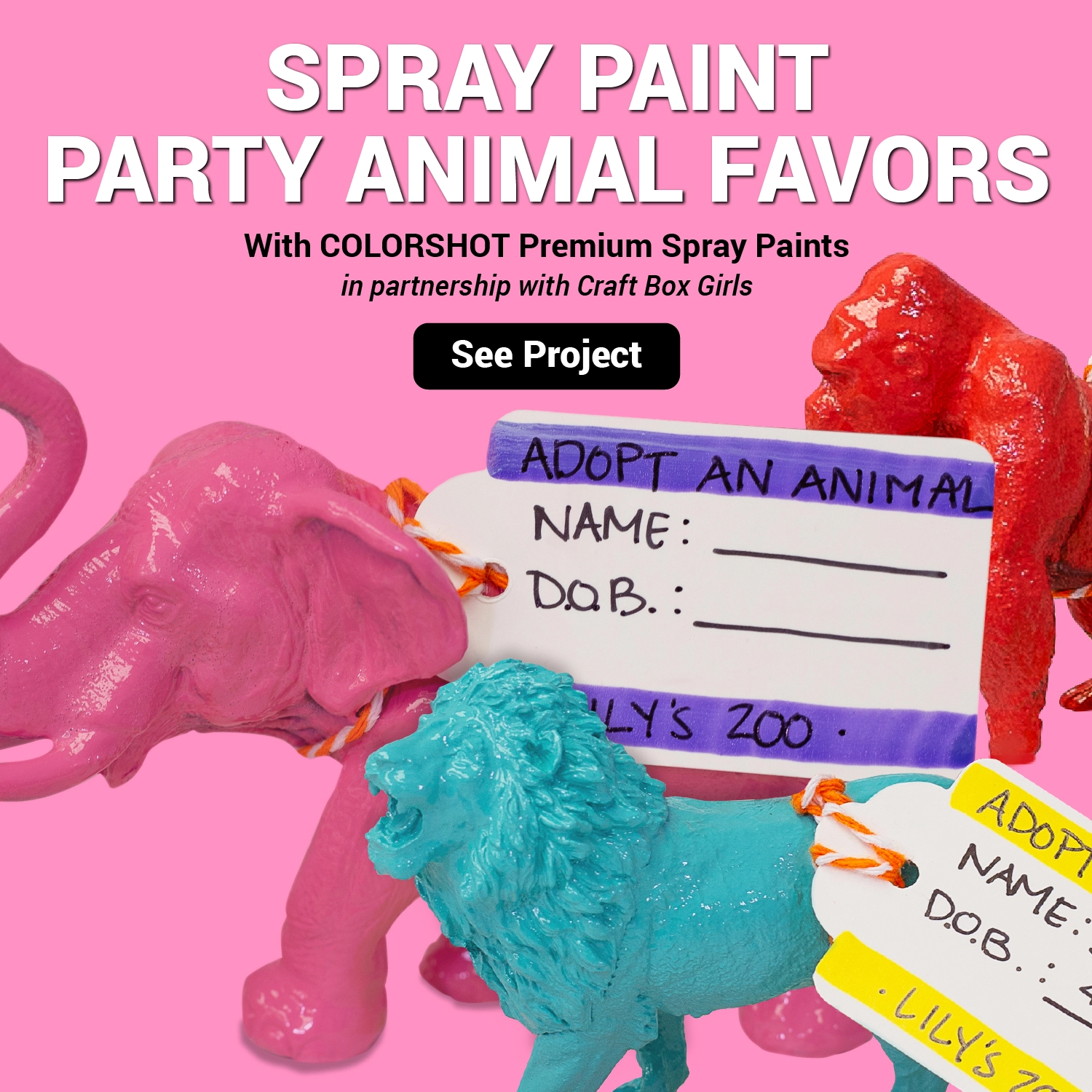 Spray Paint Animal Party Favors