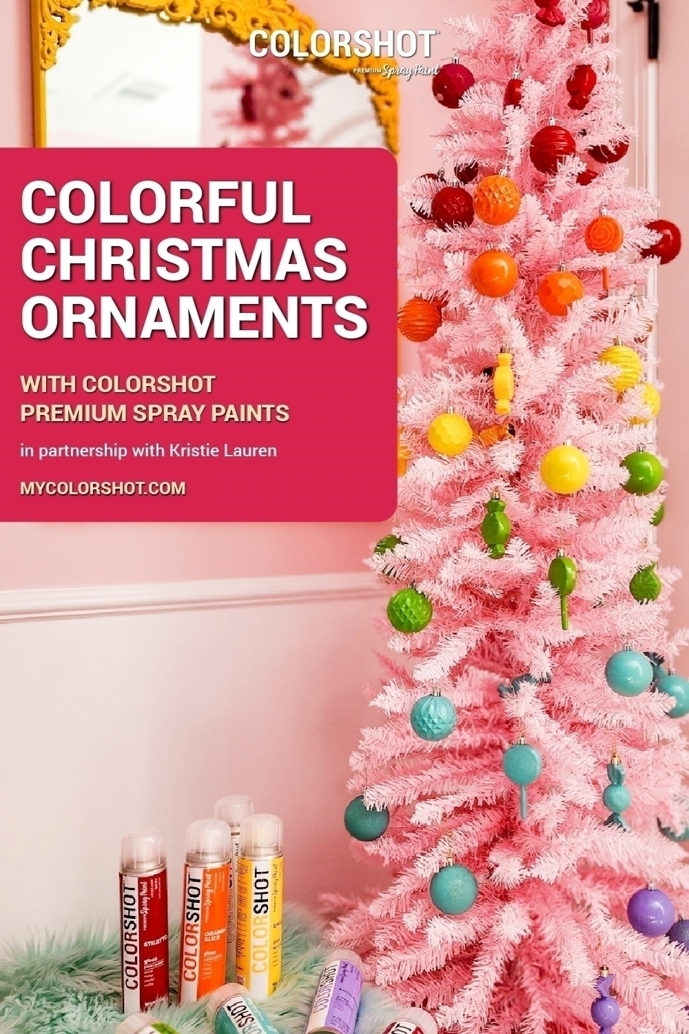 Decorate on a Budget with Spray Paint: Rainbow Christmas Tree Idea