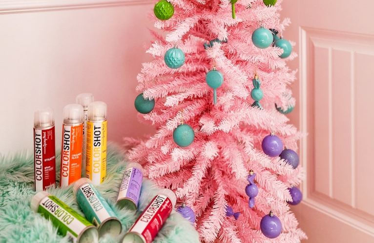 Decorate on a Budget with Spray Paint: Rainbow Christmas Tree Idea