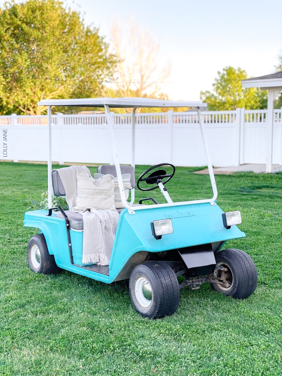 Restored Golf Cart with Spray Paint