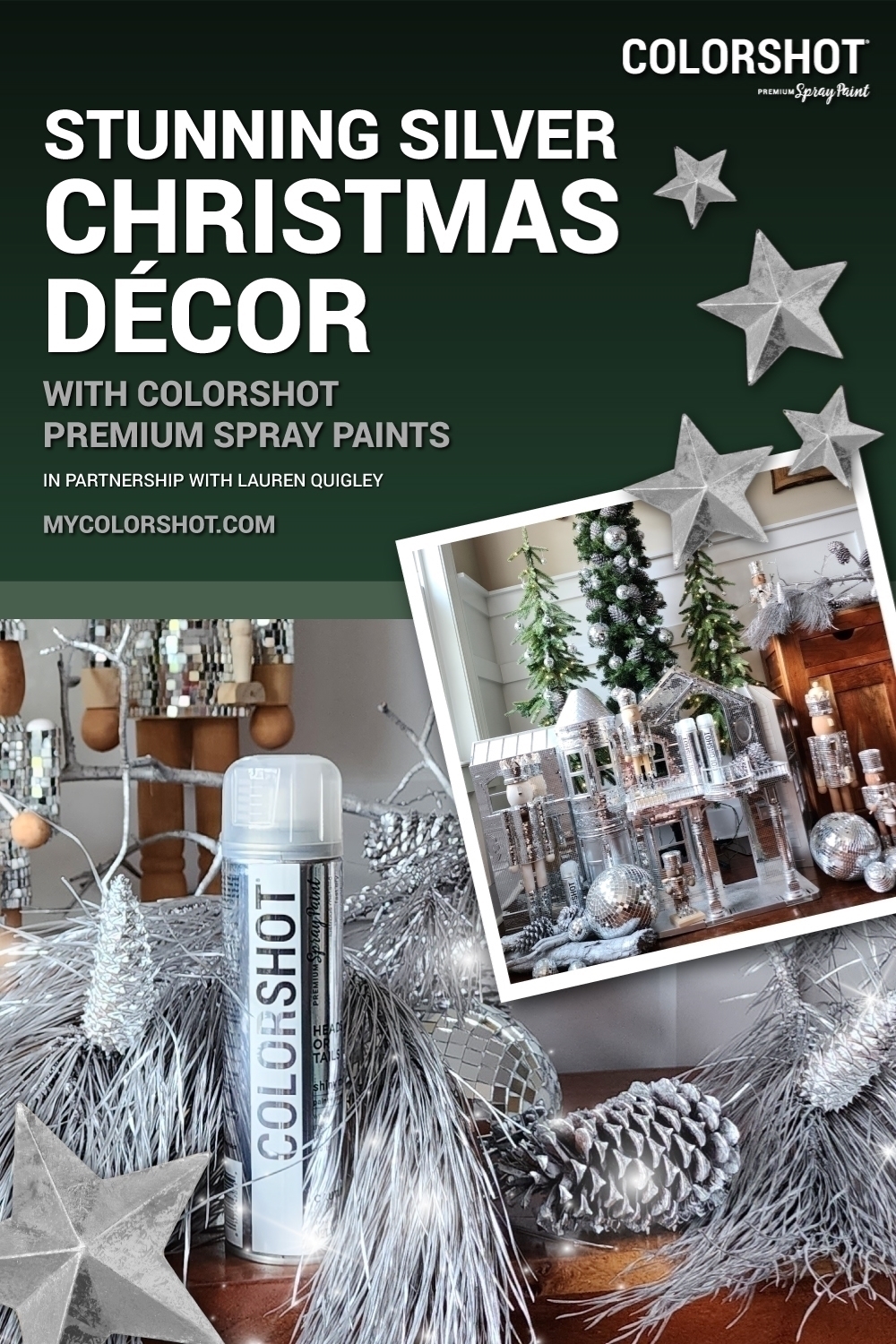 Stunning Silver Christmas Décor with Metallic Spray Paint