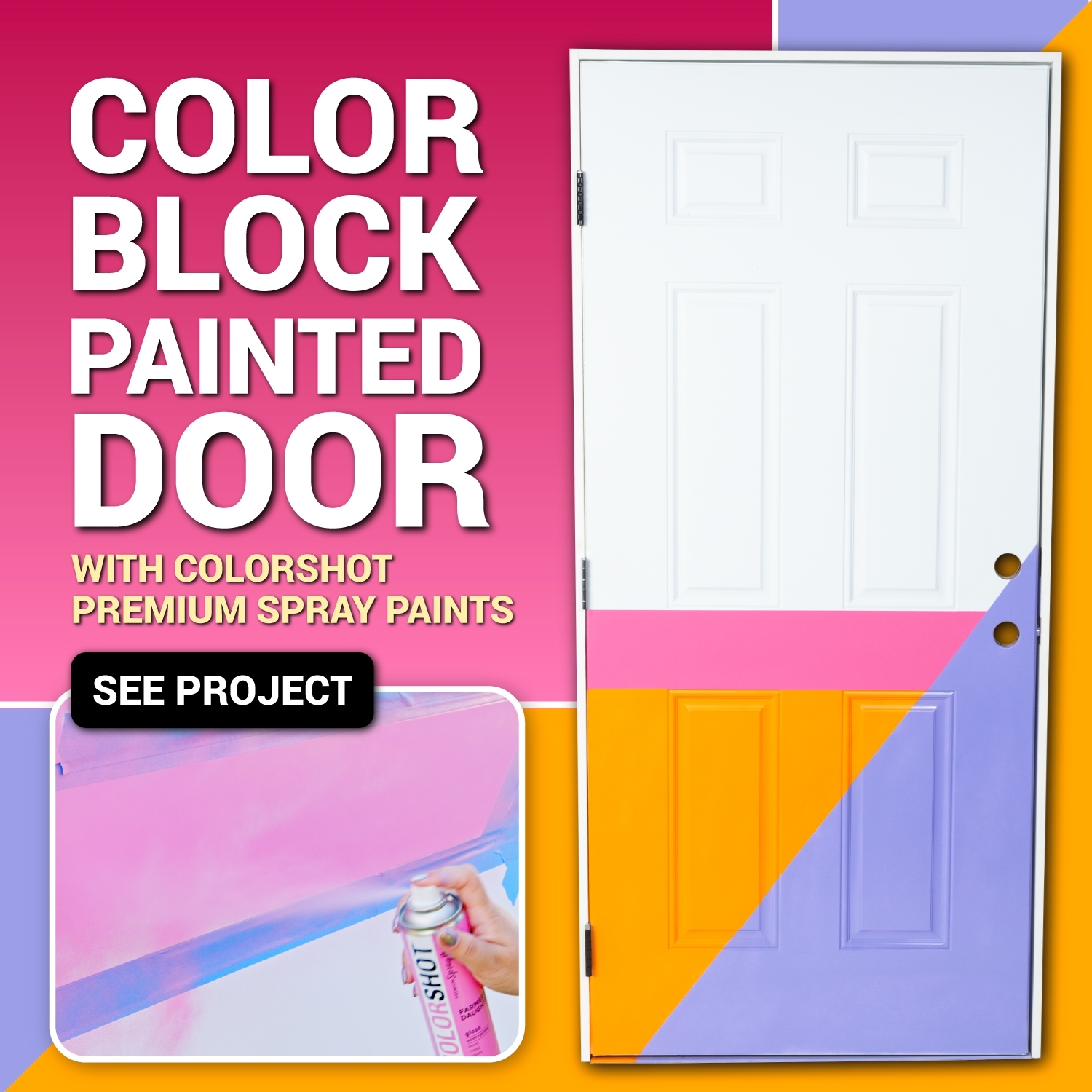 Colorblock painted door