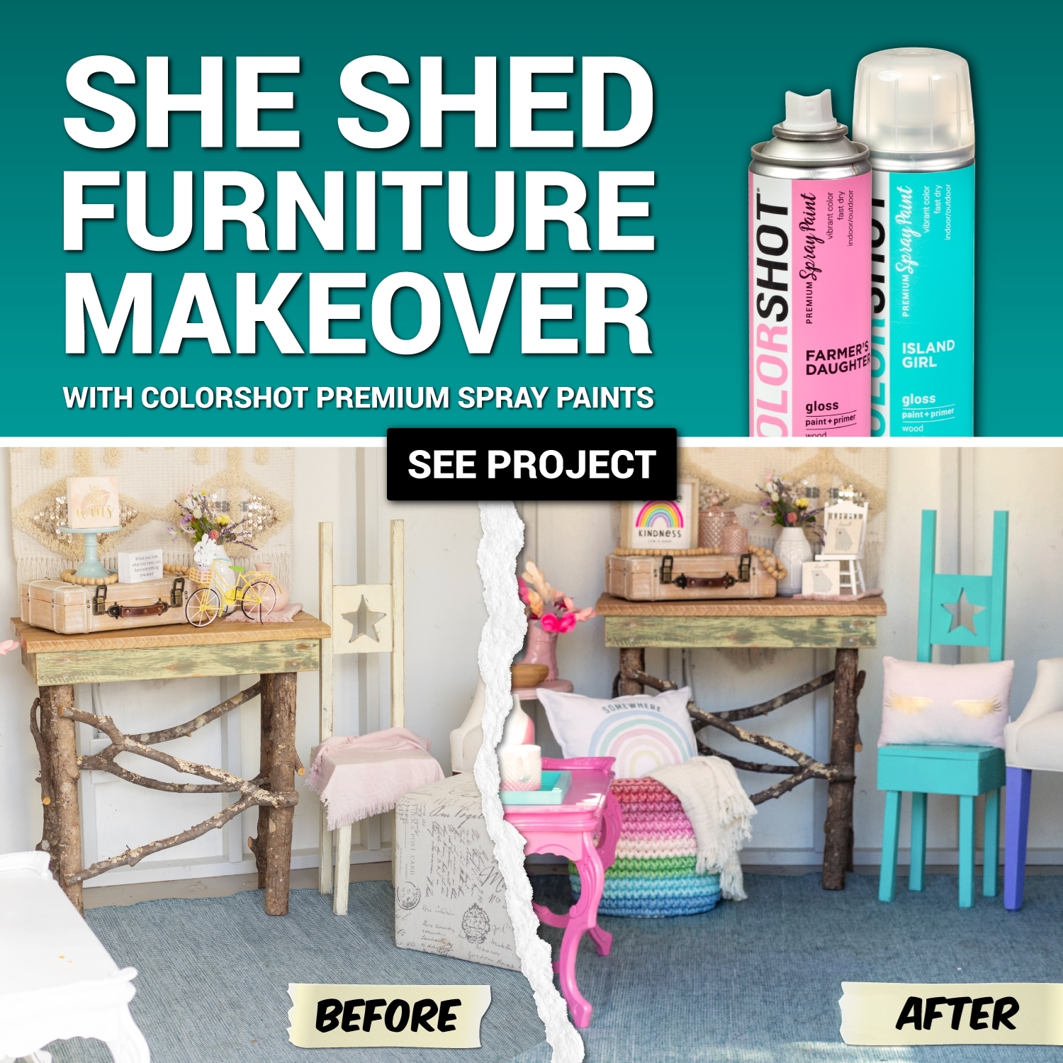 She Shed Furniture Makeover